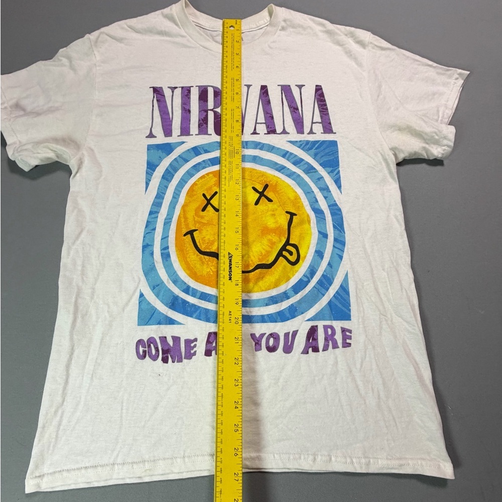 NIRVANA White Smiley Face Tee - Picture 4 of 6